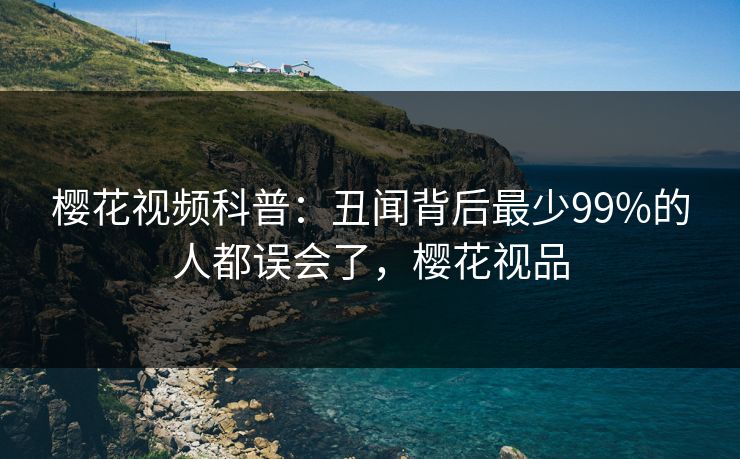 樱花视频科普：丑闻背后最少99%的人都误会了，樱花视品