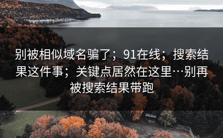 别被相似域名骗了;91在线;搜索结果这件事;关键点居然在这里…别再被搜索结果带跑 别被相似域名骗了;91在线;搜索结果这件事;关键点居然在这里…别再被搜索结果带跑