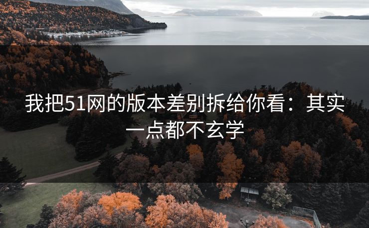 我把51网的版本差别拆给你看：其实一点都不玄学